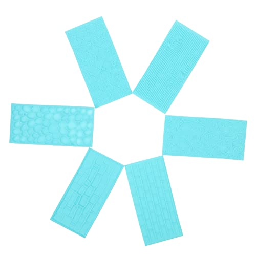 IWOWHERO Sturdy Plastic Clay Texture Impression Mats 6 Pieces Embossing Pads for Dough