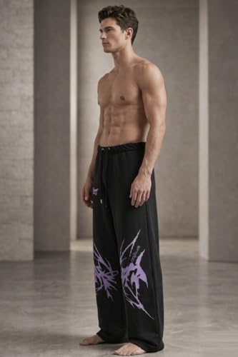 Image of Stylish Baggy Lower for Men | Comfortable Loose Fit Printed Track Pants
