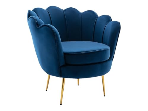 Vente-unique Sessel Muschel - Samt - Dunkelblau - Dandelion