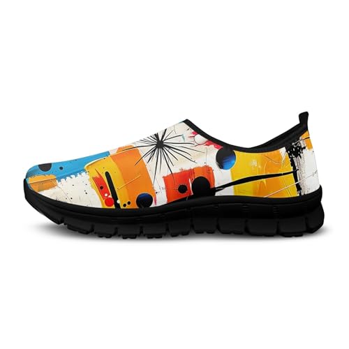 Art Printed Shoes for Women Tennis Shoes Slip on Sneaker for Indoor/Outdoor Size 5-10.53