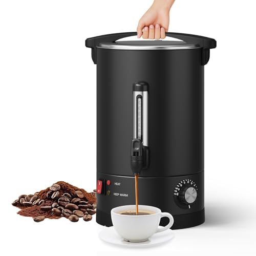 Image of 12L Commercial Coffee Urn - Large Stainless Steel Electric Coffee Maker & Hot Water Dispenser - Double-Wall Insulated Percolator for Parties, Catering, Weddings, and Events - Keeps Coffee and Drinks h