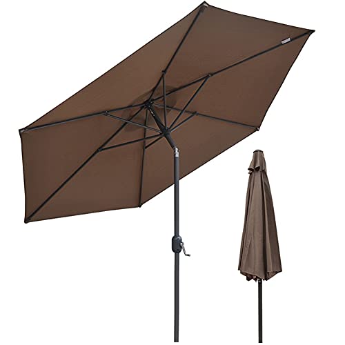 Parapluie table de marché extérieur inclinable rouge grand parasol de patio anti-UV 50+