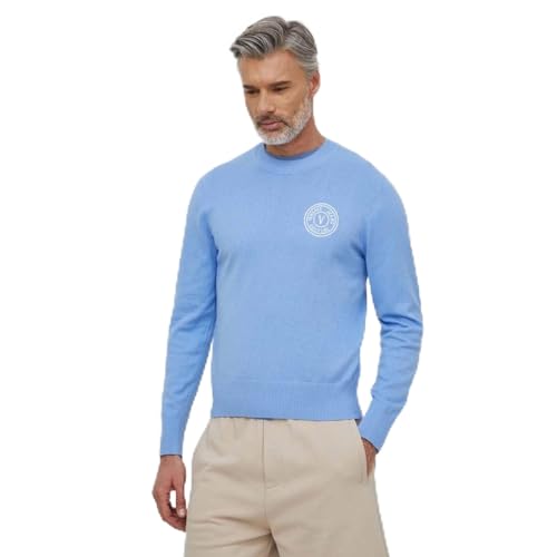 Versace Jeans Couture Sky Blue Logo Sweater – Everyday Elegance