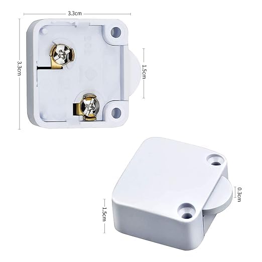 SP Electron Wardrobe Switch Cabinet Lamp Switch, Automatic Door Switch, Push to Off, White (Pack of 2) - Image 5 thumbnail