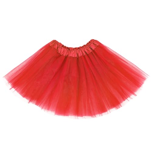 Zando Red Tutu Girls Red Tutu for Toddler Girls Kids 4 Layers 2-8 Years Halloween Princess Puffy Tulle Elastic Waist Dance Skirt Birthday Party Dress up Affordable Soft