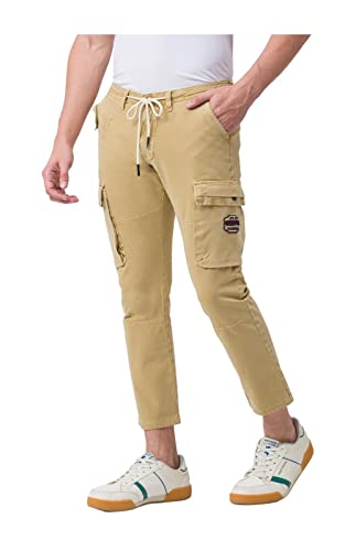 Image of Spykar Men's Mid Rise Regular Fit Cotton Pant (8907966888326P)