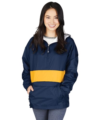 Image of Charles River Apparel Unisex Classic Solid Pullover, Water-Resistant Windbreaker with Flannel Lining