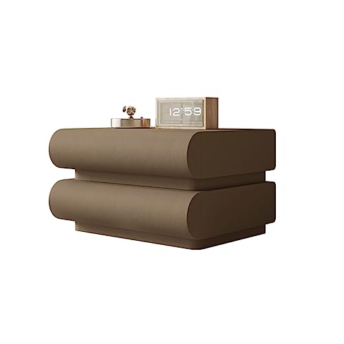 Genérico Mesita de Noche de Cuero Moderna, mesitas de Noche, mesita de Noche de Madera Maciza con 2/3 cajones, mesita de Noche de Cuero para sofá, mesita de Noche Moderna, mesita de Noche Minimalista