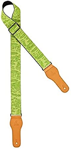 Ortega Guitars Adjustable Guitar Strap - Acoustic Guitar / Bass, Electric Guitar / Bass - Spring Series - Cotton, Green (OCS-340)