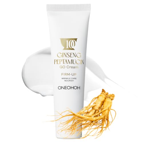 Image of Ginseng Peptamucin GO Cream, Korean Red Ginseng + 8 Peptides + 5 Plant Mucin Firming Moisturizer for Firming & Wrinkle Care, Korean Skin Care Face Cream 1.69 fl oz
