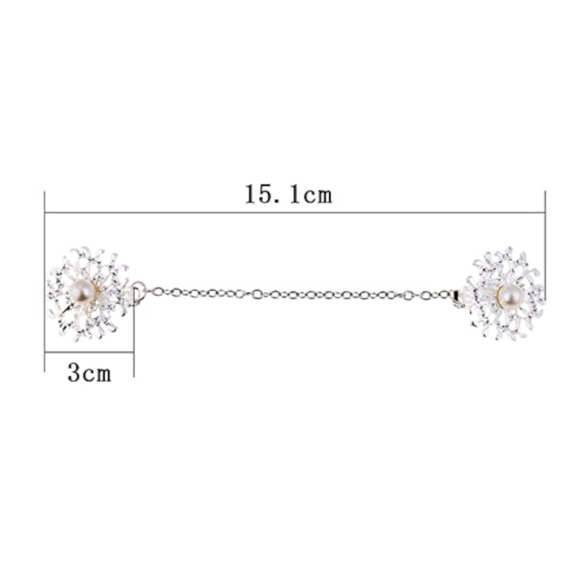 Women's Silver Tone Shawl Cardigan Chain Clip, Elegant Accessory