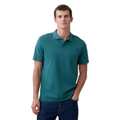 Image of Gap Men Solid Regular fit Half Sleeve Collared Neck T-Shirt