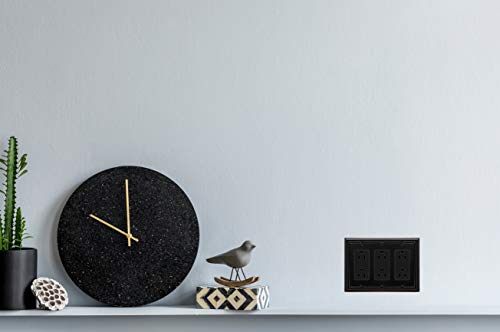 Image of Henne Bery Sunken Pearls Heavy Duty Decorative Wall Plate Switch Plate Outlet Cover (Triple Decorator, Matte Black)