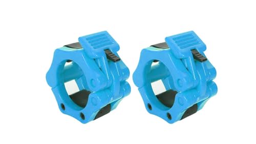 Image of Protoner Fitness Olympic Rod Lock Barbell Clamp Collar Quick Release Pair of Locking Weight Clips Fit 2 Inch Barbell Lock for Workout, Weightlifting, Fitness & Strength Training, 1 Pair (Blue)