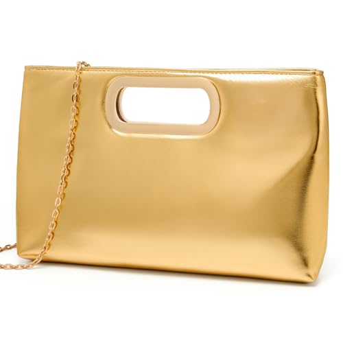 Image of DETARA Clutch Purses for Women Cut Out Handle Clutch PU Leather Evening Bag Elegant Purse for Women Formal Wedding Party