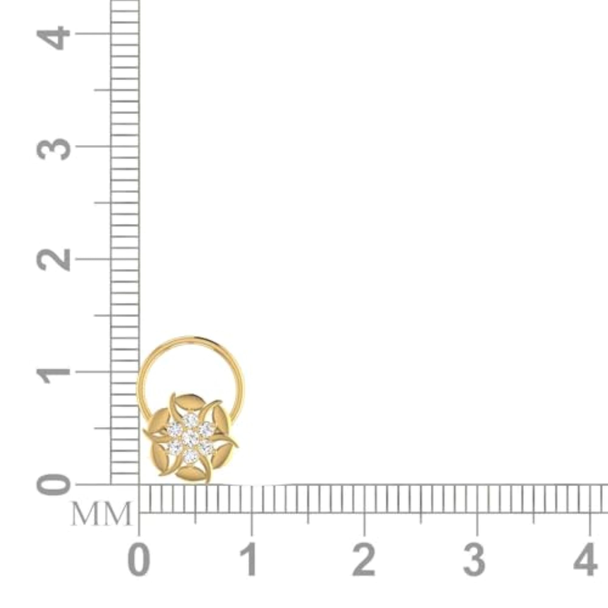 Women's 14Kt Yellow Gold Stud Nosering, Modern