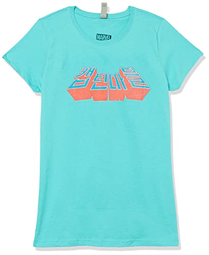 T-shirt Marvel fille bleu tahi L en coupe coréenne originale