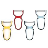 4-Piece Peeler Set with Straight, Serrated, and Julienne Peelers for Fruits, Vegetables, and Shredding,304 Stainless Steel