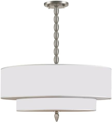 Crystorama Luxo 5 Light Drum Shade Satin Nickel Chandelier