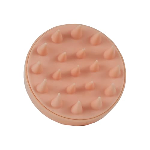 Image of NFI essentials Hair Comb Brush Head Scalp Massager Scrubber, Adults Children Thick /Thin Hair, Mold-Free Solid Silicone for Healthy Hair Growth Dry Scalp Dandruff (Orange)