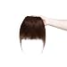 Clip In Bangs 100% Remy Human Hair Extensions One Piece front Neat Fringe Hand Tied Straight Bangs Clip On Hairpiece With Temples For Women #4 Medium Brown 25g
