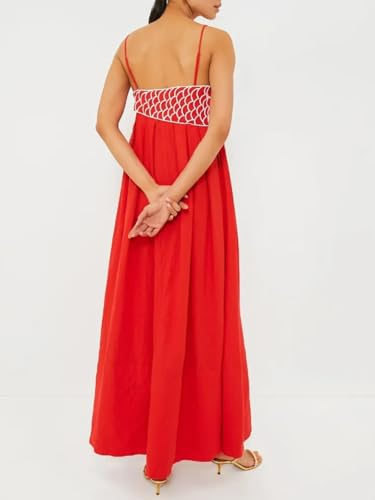 Womens Koi Fish Sleeveless Long Strap Dress High Waist 3D Fish Maxi Cami Dress2