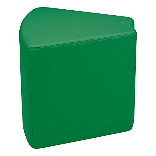 Image of Sprogs 18 inch H Structured Wedge Stool -Flexible Modular Collaborative Soft Seating for Office, Home, Lounge and School Classrooms with Durable Frame & Set of 2 inch Legs Add-on - Green