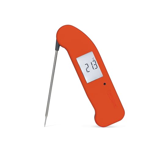 Thermapen ONE Digital Meat Thermometer Instant 1 Second Readings IP67 Waterproof Food Thermometer for Meat/Baking/BBQ/Sugar/Oil Accurate Thermometer with Calibration Certificate (Cayenne Pepper)