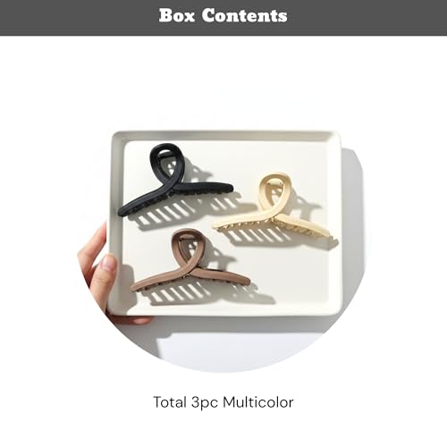 Image of Hair Claw Clips for Women and Girls | T-Clip Large Size 3 Pcs