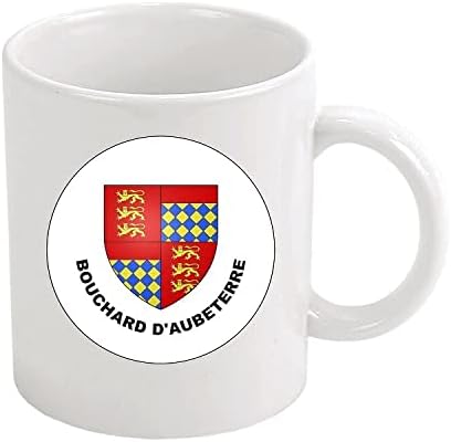 MUG . HERALDIC COAT OF ARMS FAMILLE BOUCHARD D'AUBETERRE VIVARAIS FRANCE