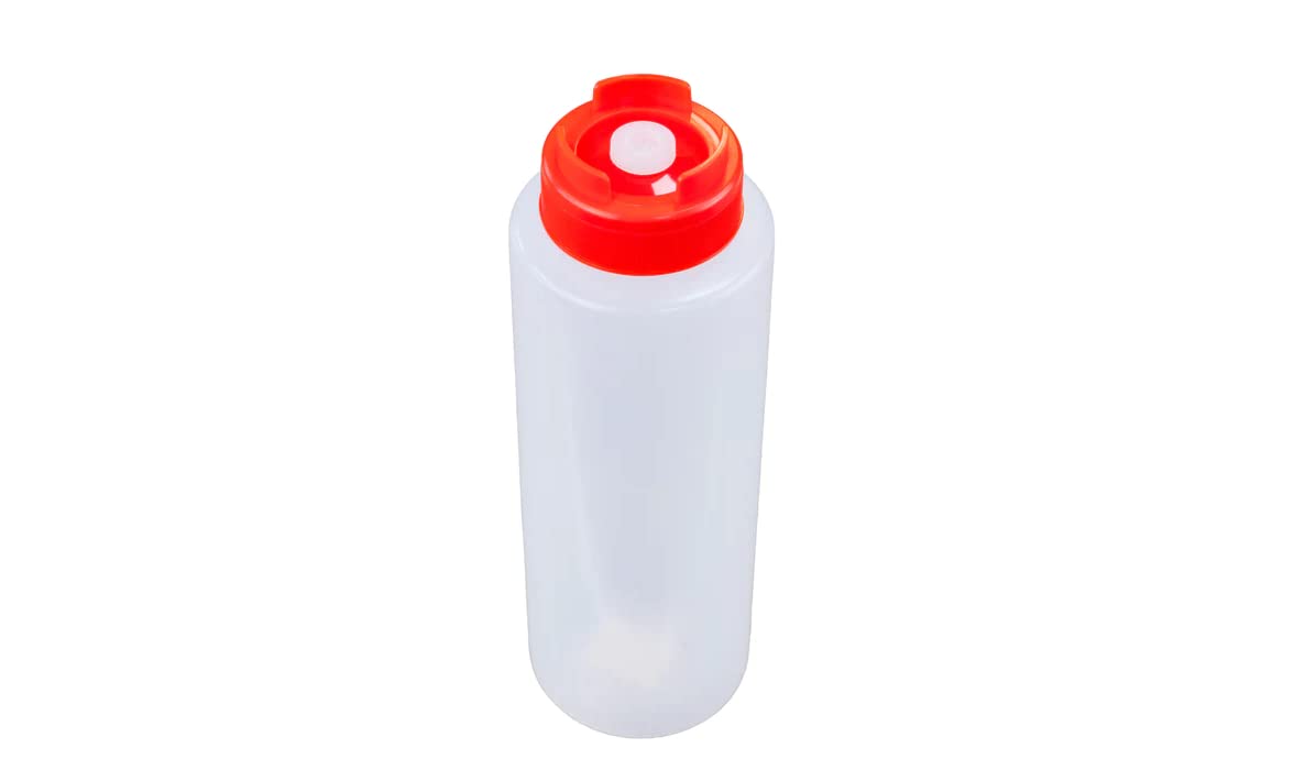 Professional 24oz Red Sauce Bottle - Silicone Anti Drip Tip