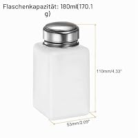 sourcing map Lösemittel Alkohol Spender 180ml(6oz) Drückbare Flüssigkeit Spender Pumpe mit Dichtung Edelstahl Deckel für Aceton Reiniger Poliermittel Entferner Weiß – Ansicht 2
