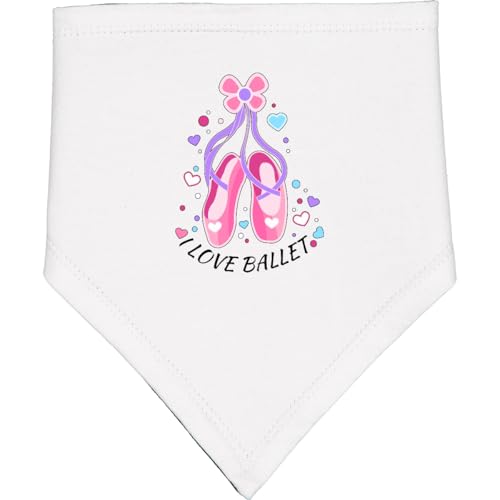 inktastic I Love Ballet- Slippers Baby Bandana Bib