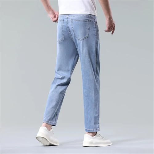 Men's Summer Thin Jeans Classic Loose Straight Lyocell Cowboy Nine-Leg Pants Comfortable Baggy Casual Denim Trousers2