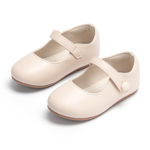 Image of PHIRAMIN Toddler Flower Girl Glitter Dress Shoes Little Girl Ballet Flats Bow Wedding Party