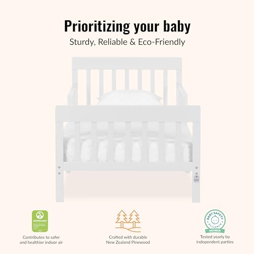 Image of Dream On Me Finn Toddler Bed, GREENGUARD Gold, Pinewood, White