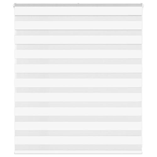 Roller Blinds for Windows, Interior Window Roller Blind, Clamping Roller Blind, Zebra Blind, White, 120 x 100 cm, Fabric Width 115.9 cm, Polyester, Clamping Roller Blind for Window Door, Widely Used