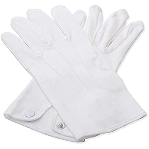 THE MASONIC COLLECTION - Mens White Cotton Gloves - Masonic Freemasons, White Gloves for Meetings, Band & Costume (Large) Cover