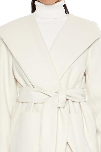 Forever 21 Women's Hooded Tie-Waist Wrap Coat3