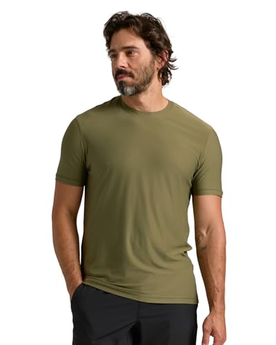 True Classic Mens Workout Shirts, Short Sleeve, Military Green, XL - image 1