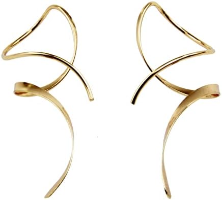 Earrings for Women Spiral threader earrings hand bent dangle earr...