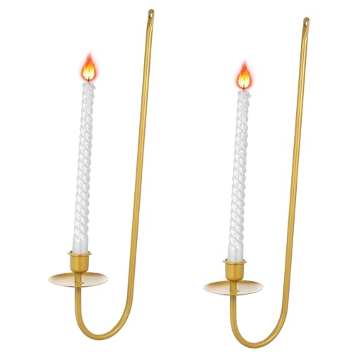 Happyyami 2 Pack Gold Wall Decor Wall Sconces for Candles Candle Sconces Set of Two