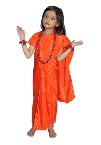 Image of Kaku Fancy Dresses Polyester Meerabai Costume For Kids | Ramayan Character| Meera Bai Dress | Mythological Character - For Girls - 3-4 Years