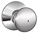 Schlage F40 PLY 625 Plymouth Door Knob, Bed & Bath Privacy Lock, Bright Chrome