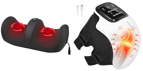 Masajeador de pies y rodilla con calor blanco miniatura 1