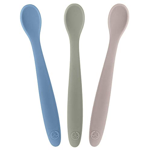 Image of WeeSprout Silicone Baby Spoons - First Stage Infant Feeding Spoons With Soft-Tip, Bendable Baby Utensils for Parent & Self-Feeding, Ultra-Durable & Chewproof, Dishwasher Safe, Set of 3