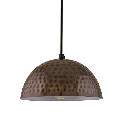 Image of Homesake Antique Copper Hammered Pendant, Hanging Lamp, 8 inch