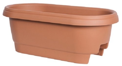 Fiskars 477241-1001 24\" Terra Cotta Deck / Patio Rail Planters - Quantity 9 - Thumbnail 2