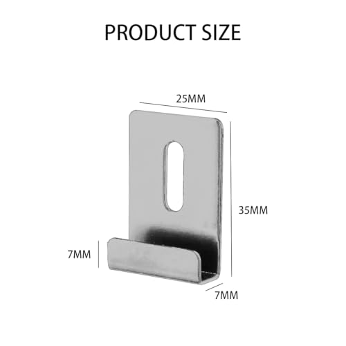 Image of Metal Mirror Holder Clip Set, 4 Pcs Silver Secure Wall Mount Brackets for Frameless Bathroom Mirrors, Glass Panels, Shelves for Home, Office, or Gym Mirrors