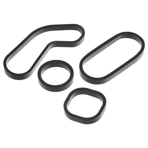 Image of No.11428643747 Oil Cooler Gasket for Mini Cooper 2007-2013 / Inner Engine Oil Filter Adapter Gasket /Durable Rubber / 1Set Black